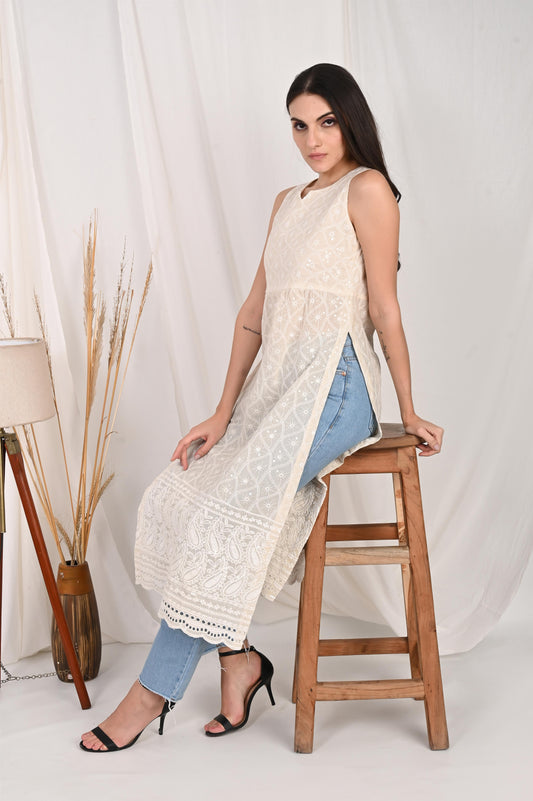 Cotton Handcrafted Chikankari Kurta