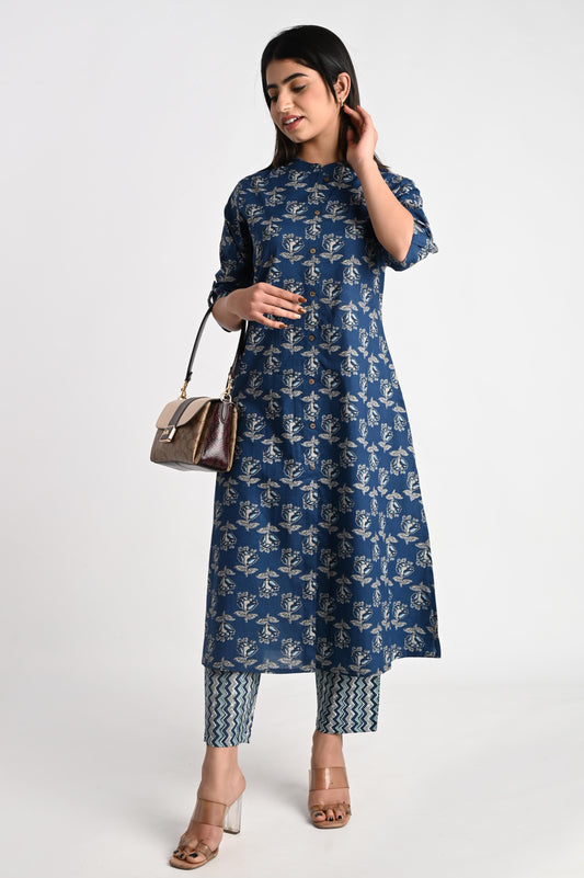 Pure Cotton Printed Kurta Pant Set
