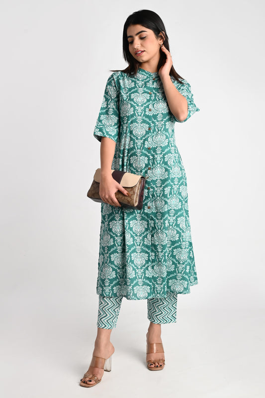 Pure Cotton Printed Kurta Pant Set